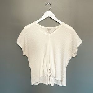 White Waffle Tie Shirt